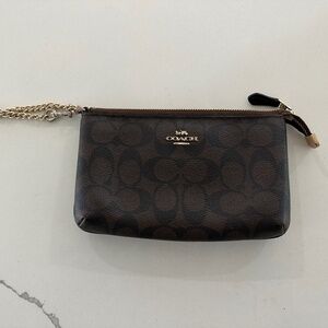 Coach Signature Large Wristlet with Chain